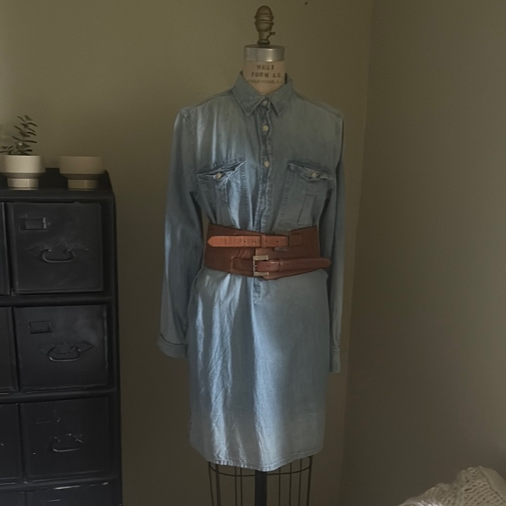 Polo by Ralph Lauren Light Blue Denim Long Sleeve Dress